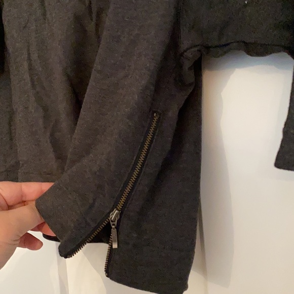 Loft Charcoal To with taupe collar. It has a side Zipper never worn. - Picture 5 of 8